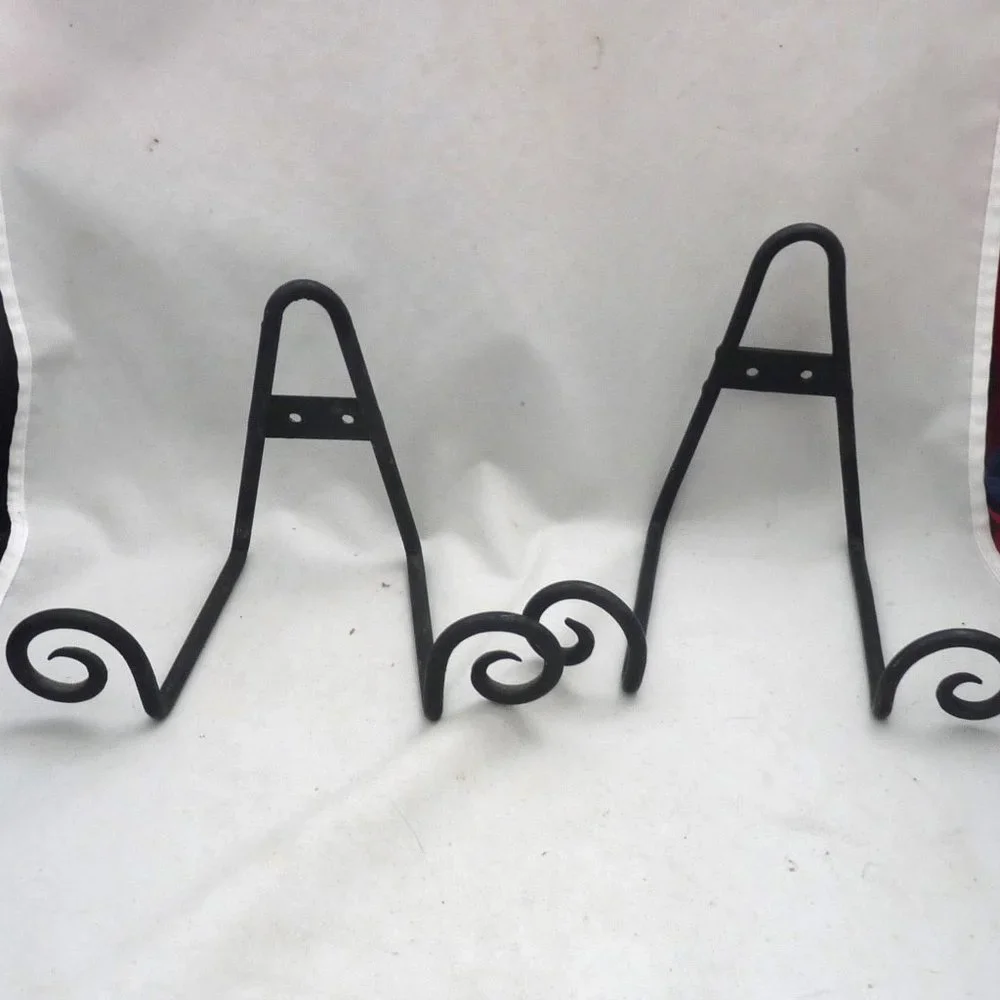 2 cast iron plate wall brackets forged Southwest country